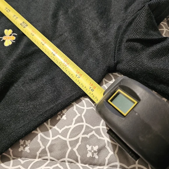 Black V-Neck Sweater with Embroidered Dog Design - Picture 9 of 11